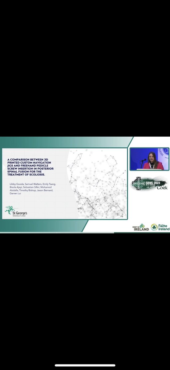SpineResearchSG's tweet photo. Our medical student presenting at the Society of British Neurological Surgeons in the city of Cork #SBNSCORK2023 @libbygooda https://t.co/tLiIIdb5yv
