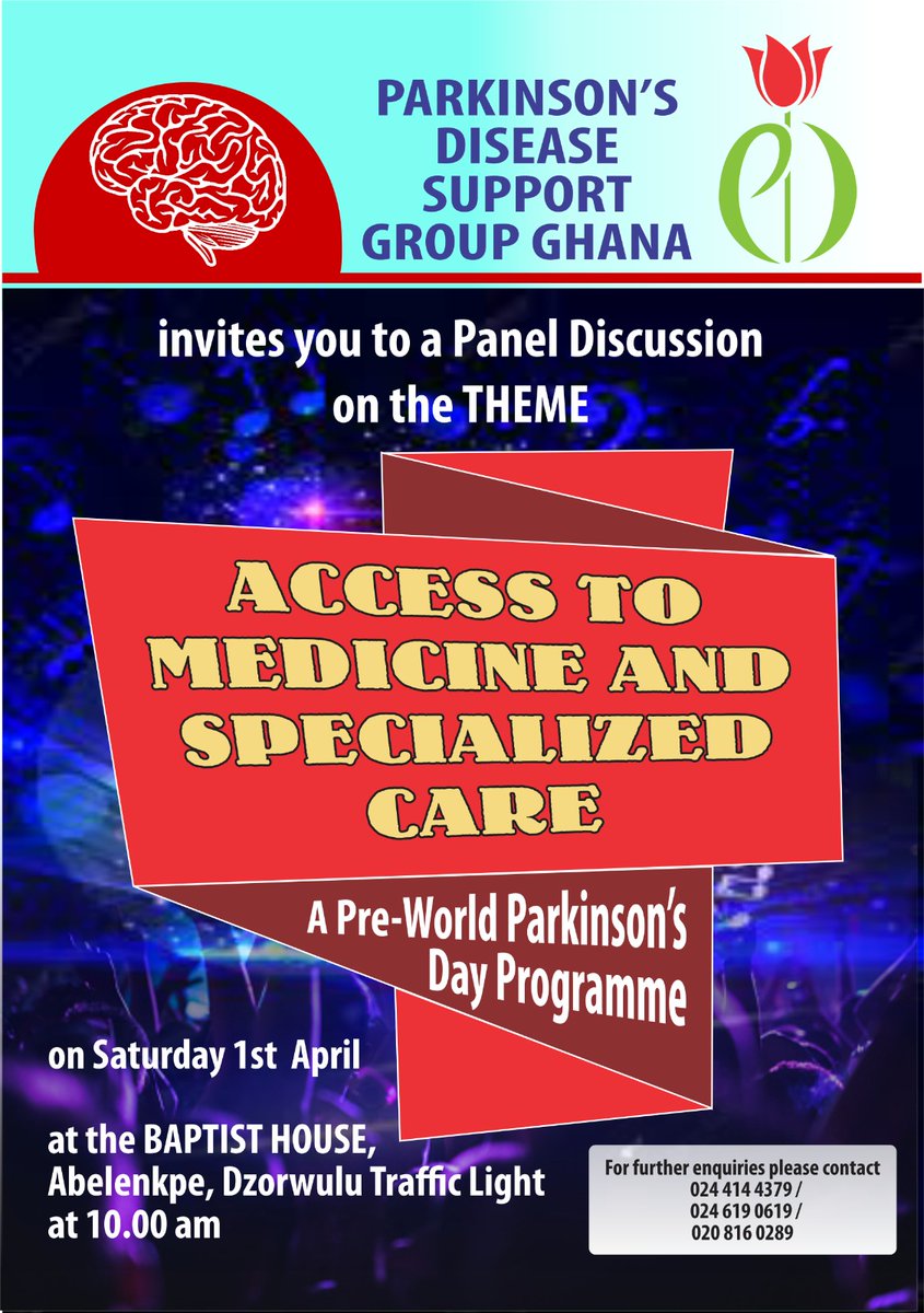 Join the PD Support Group Ghana for this 'Pre-World Parkinson's Day Activity.
World Parkinson's Day is on every 11th April to create awareness about Parkinson's disease (PD).

#11thAprill
#WPD2023
#PDSupportGroupGhana