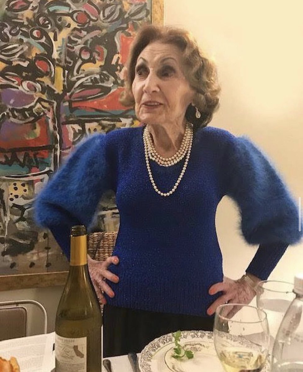 “This elegant lady of 95 walked in to the seder tonight in a beautiful rich blue sweater. When I commented on how lovely it was, she was quick to tell me its story. Helena survived three concentration camps and when the last one was liberated she was flown by the Red Cross to a…