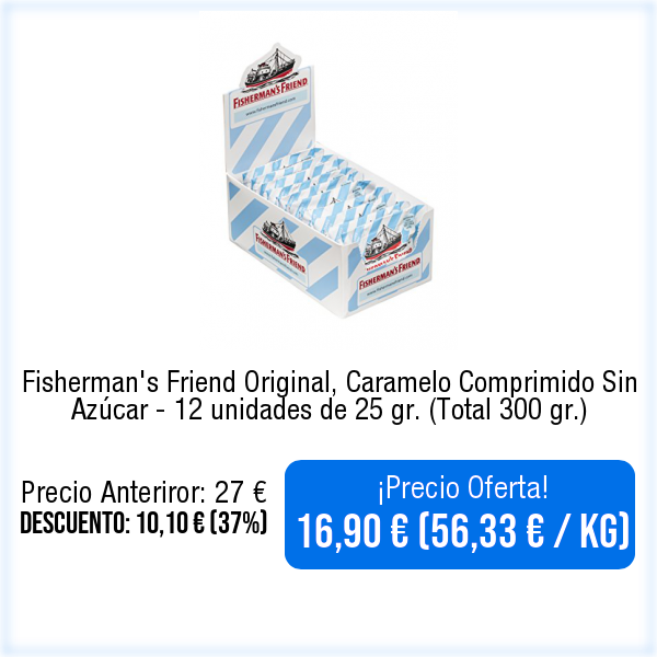 WebPromociones's tweet photo. 🛒📦⬇️Ver en Amazon⬇️📦🛒
https://t.co/mYqGiXo5rg
Fisherman's Friend Original, Caramelo Comprimido Sin Azúcar - 12 unidades de 25 gr. (Total 300 gr.) https://t.co/Ze2I14yfnU
