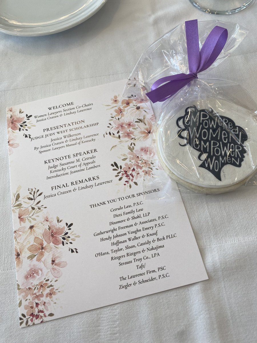 Great Luncheon today with the Women’s Section of the NKBA honoring the Judge Judy West Scholarship