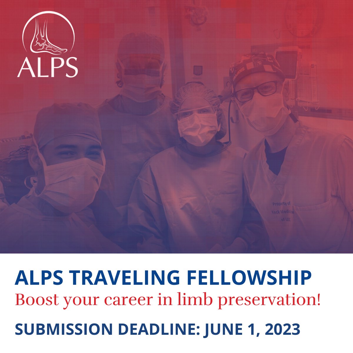 ALPSlimb's tweet photo. Are you a healthcare professional with a passion for limb preservation and want to advance your career through additional mentorship opportunities? Learn about @ALPSlimb Traveling Fellowship here: https://t.co/ycLQeUsBFW
#ActAgainstAmputation #LimbPreservation #Interdisciplinary https://t.co/AUtNhfxMyy