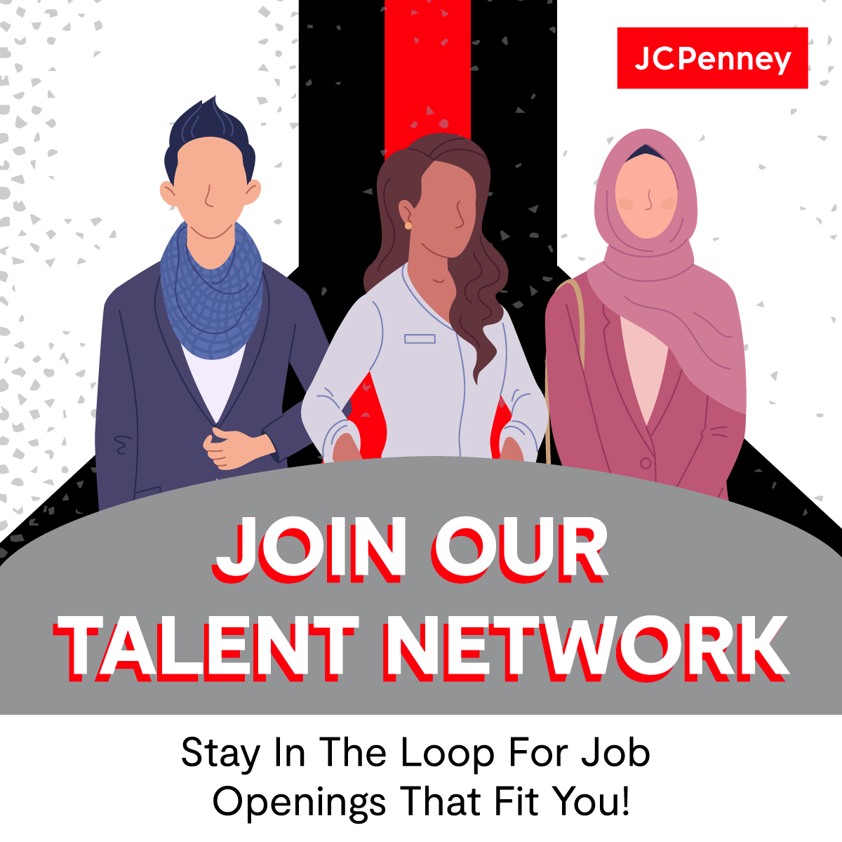 🔎Did you search for jobs and come up empty-handed? Don't despair! We know you can't visit us daily, so we want to simplify your life! 

Join our talent community, and we will alert YOU to new and exciting opportunities at JCPenney: bit.ly/3JA5ehK.

#jobsearch #love2bjcp