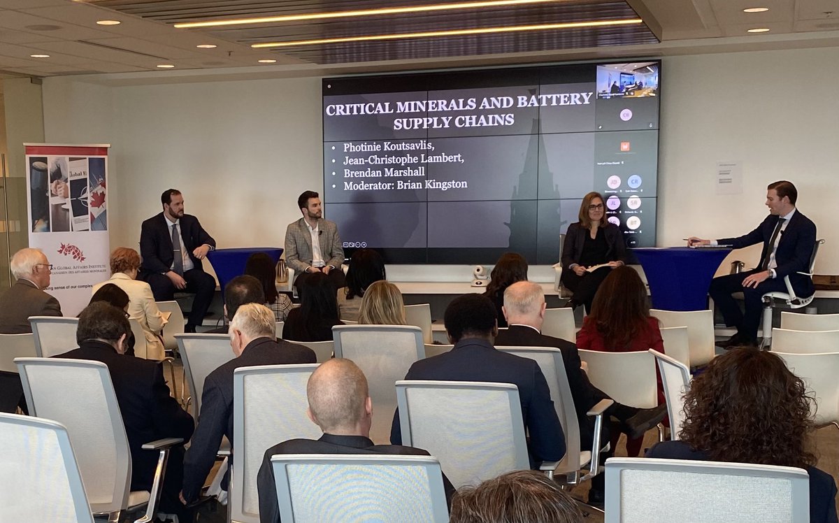 theminingstory (@theminingstory) on Twitter photo Demand for #metals and #minerals for 🔋 and #EV 🚗 production has never been higher and 🇨🇦’s critical minerals, some of the lowest carbon in the world, are playing a major role in 🌎 supply chains
Excellent panel from <a href="/CAGlobalAffairs/">Canadian Global Affairs Institute</a> discussing the opp before 🇨🇦 in this space Demand for #metals and #minerals for 🔋 and #EV 🚗 production has never been higher and 🇨🇦’s critical minerals, some of the lowest carbon in the world, are playing a major role in 🌎 supply chains
Excellent panel from <a href="/CAGlobalAffairs/">Canadian Global Affairs Institute</a> discussing the opp before 🇨🇦 in this space