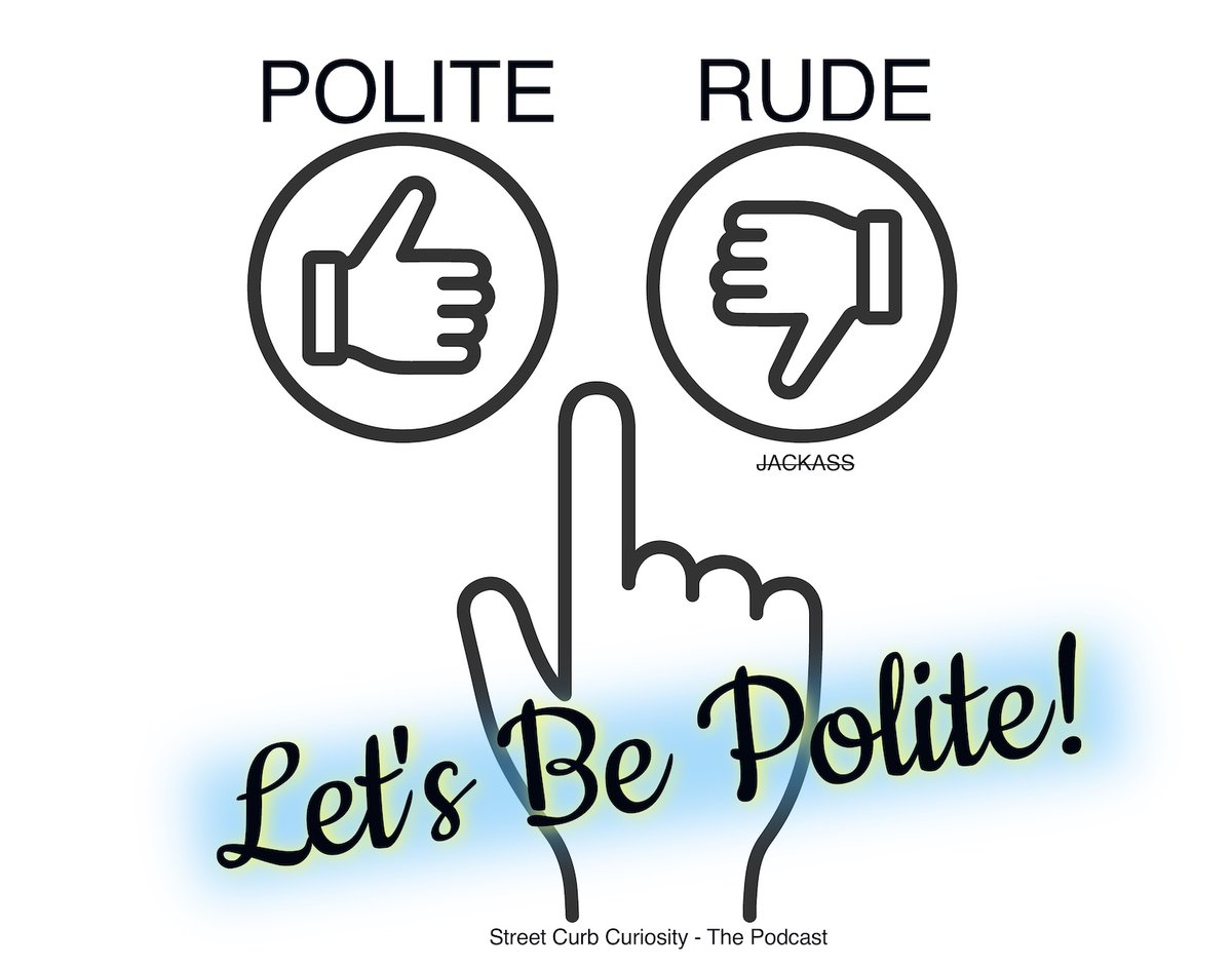 rlewisphilly's tweet image. SOMETHING #FREE:  Being Polite
A recent study says 78% of people are rude! Do you think people are THAT rude?
A quick #polite #podcast (okay a rant) about being nice to people: How it's as good for you as it is for them.  Street Curb Curiosity
podcasts.apple.com/us/podcast/str…