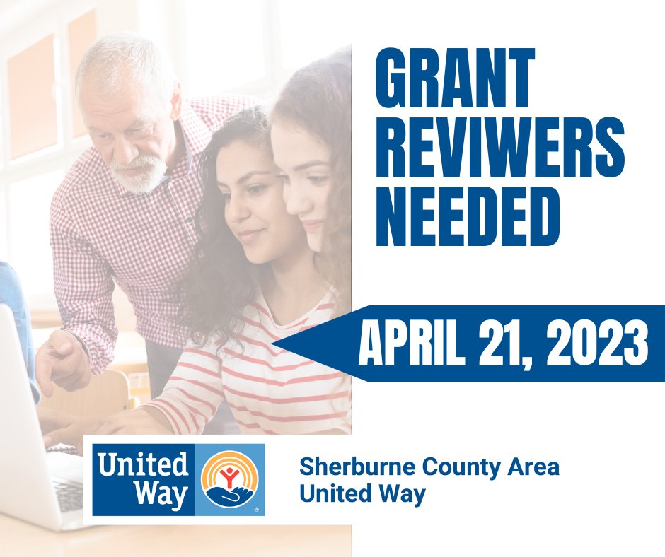Applications for our 2023-2025 Community Impact Grant funding cycle close this Friday at 10:00pm. Application is available on our website. 
We are seeking community members to participate in the grant review process on April 21. Sign up:  sherburneunitedway.org/grants/