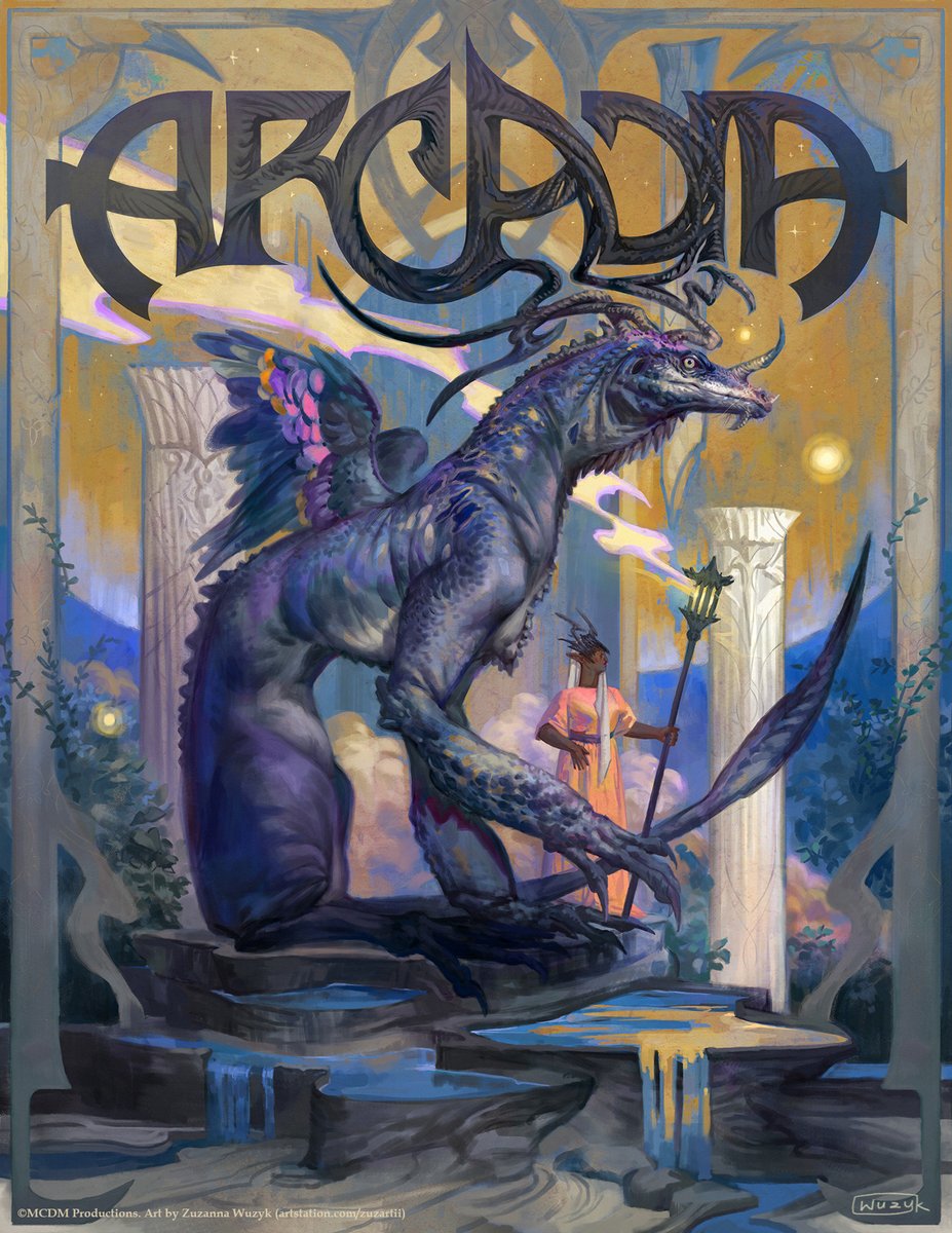 Arcadia 26 just released and my newest cover work with it! It's a very important piece for me, and I'm so happy I got to paint it for the wonderful folks at MCDM 💜 It singlehandedly pulled me out of a long period of struggling with art due to everything going on in the industry.