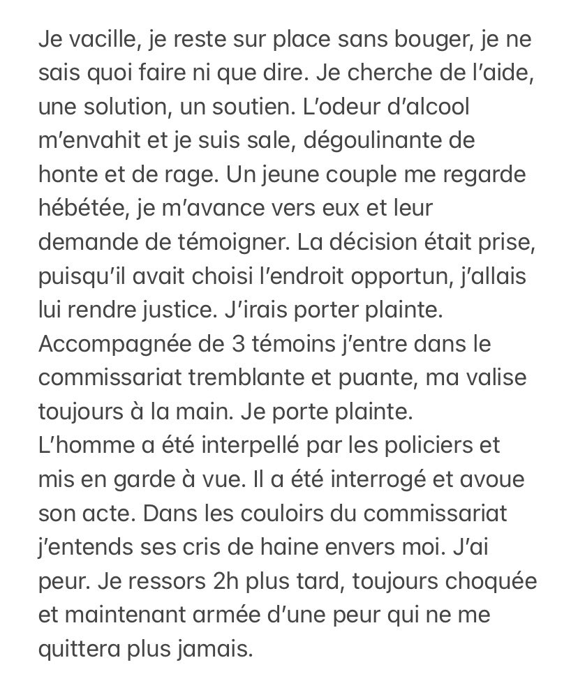 LuciePageard's tweet photo. je n’ai pas pour habitude de m’exprimer sur les réseaux mais je pense que c’est important de le faire. voilà le récit d’une agression que j’ai subit il y a un an, dont la plainte a été classée sans suite. @GDarmanin @E_DupondM @MinJus_Lu https://t.co/iPkMV3sjWL