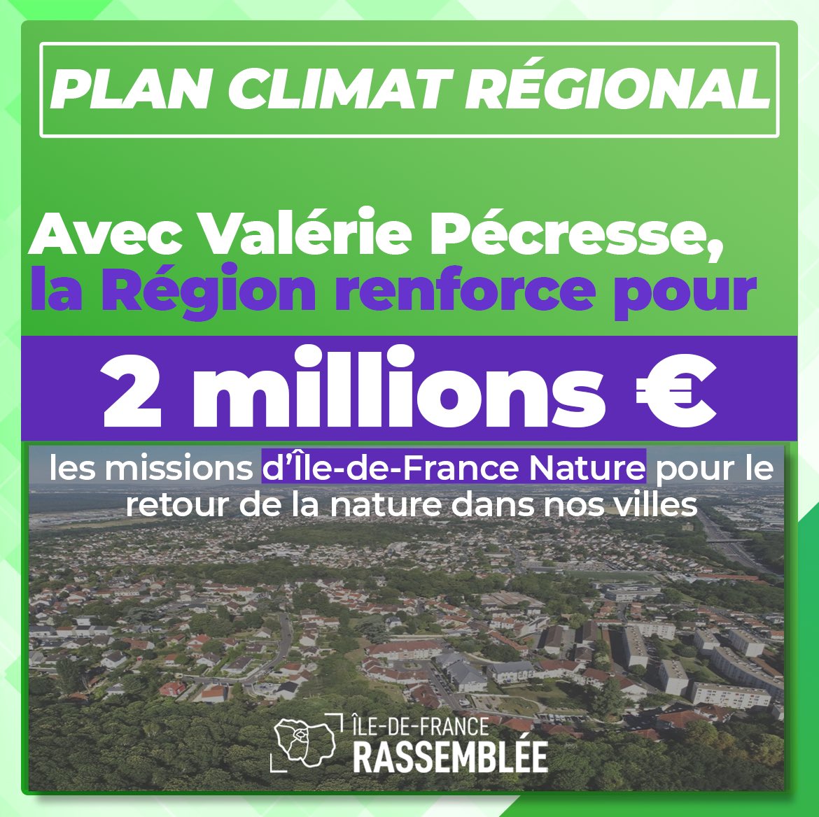 #DirectIDF 
🌳💦Dans le cadre de la mise en œuvre du Plan d’adaptation @iledefrance face au changement climatique, les actions de renaturation du territoire francilien pour créer des îlots de fraîcheur sont au cœur des priorités de @vpecresse ⬇️