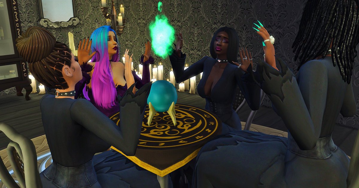 jayDebonair's tweet image. I use to be skeptical about using some occult packs with The Sims 4 but now I&apos;m in my spellcaster &amp;amp; paranormal bag with Ms. Lexi &amp;amp; her coven, The Charming Matrons. 🪄👻

#TheSims4 #TheSims #MagicalRealm #witch #coven #paranormal