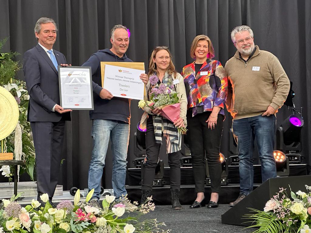 Winnaar themaprijs ‘nieuwe teelten, nieuwe toepassingen’ <a href="/Theelers1/">Theelers</a> 
<a href="/GreenportWest/">GreenportWestHolland</a> is dit jaar regionale partner van deze themaprijs.
##TopTuinbouw #tuinbouwondernemersprijs