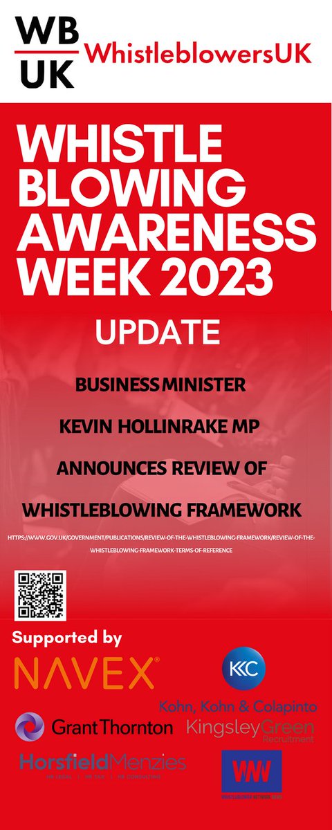 Another achievement for #WhistleblowersUK #WhistleblowingReview with thanks to Minister @KevinHollinrake #WBAW #OfficeOfTheWhistleblower @awhistleblowing