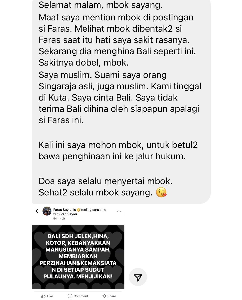 PENJARAKAN SI PENISTA PENGHINA BALI. Toko materai TUTUP. Usai kamu bebas dari penjara. Mbok Niluh pastikan kamu dan suami kamu tidak akan pernah menginjakkan kaki di tanah kelahiran kami. 

Catat itu Faras Sayidi. 

@poldabali