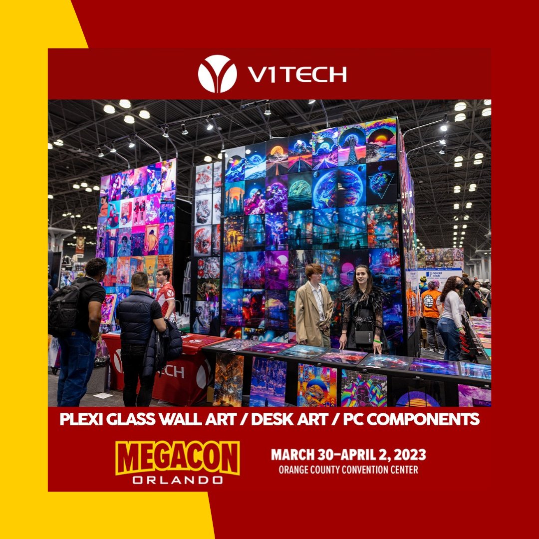 MegaConOrlando's tweet image. From the inventors of RGB backlight-able Plexi Glass Wall Art, @v1tech is combining art and technology to take gaming setups to the next level! We can&apos;t wait to welcome V1 Tech back to MEGACON Orlando for this month&apos;s event! #v1tech #wallart #wallartdecor #pcgaming #pcsetup #rgb