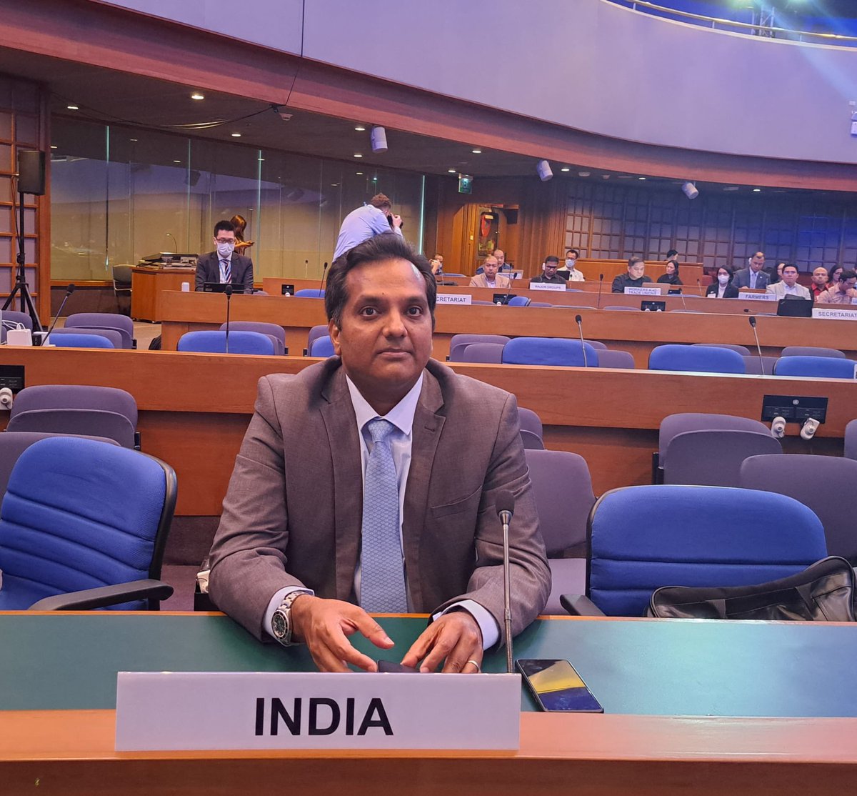 Counsellor Sandeep Kumar delivered India’s Statement at 10th #APFSD &amp; highlighted progress towards achievement of 2030 Agenda, PM’s initiative of LiFE seeking to replace use &amp; dispose economy with circular economy &amp; other flagship programmes of GoI