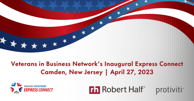 @Robert Half and @Protiviti are proud to sponsor @VIBNetwork’s Inaugural Express Connect event in Camden, #NewJersey! This one-day event will connect #Veteran businesses with supplier diversity professionals from U.S. corporations and government agencies. bit.ly/3lNIAL3