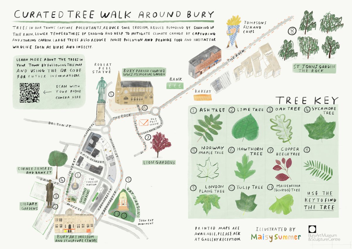 Curated tree walk map around Bury for @bury_art_museum’s new exhibition ‘For Man is Coming Here’, collab with @mrmideasstudio 💡