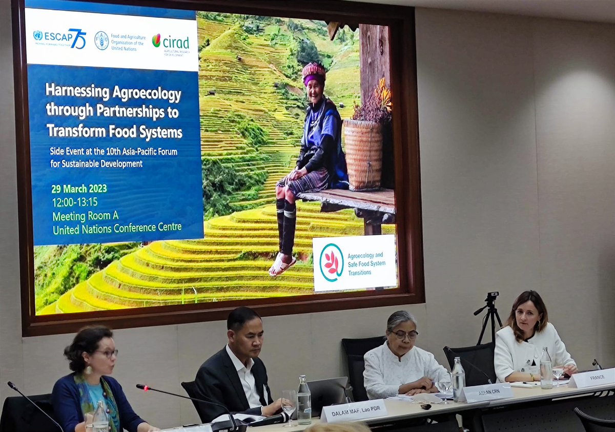 PierreFerrand6's tweet photo. Over 50 participants attended a #APFSD event today organized by @FAO @UNESCAP & @Cirad addressing โwhat makes multilateral cooperation & partnership effective? What are the needs to accelerate the uptake of agroecology approaches in support of food system transformation?โ https://t.co/JSJoi9uhoq