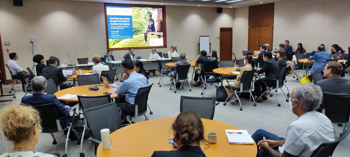 PierreFerrand6's tweet photo. Over 50 participants attended a #APFSD event today organized by @FAO @UNESCAP & @Cirad addressing โwhat makes multilateral cooperation & partnership effective? What are the needs to accelerate the uptake of agroecology approaches in support of food system transformation?โ https://t.co/JSJoi9uhoq