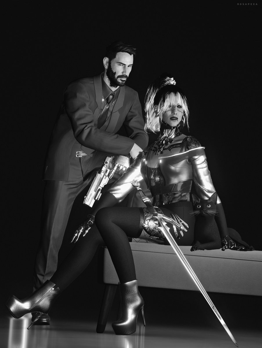 Rosapexa's tweet photo. Cyberpunk 2077

Jumped on the "John Wick" bandwagon...

But of course made it a little more Cyberpunk by adding more Rockerboy and Maelstrom, many murderous intentions and a cat. https://t.co/mCTLV5U7VN