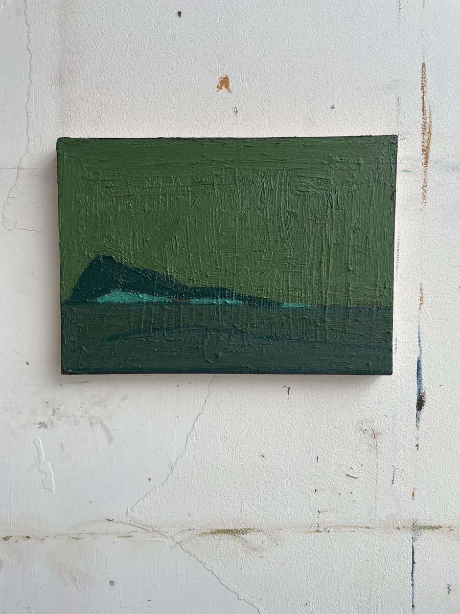 Oil & pigments on plywood panel, 21x29.5cm. 

I am enjoying making a number of small paintings inspired from drawings I made on my British Isles journey of discovery last summer. 

#contemporarybritishpainting #oilpainting #britishisles #inseries #scale #pigment #landscape