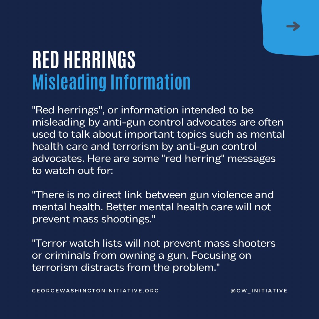 GW_Initiative's tweet photo. Truth disarms disinformation. This week watch out for these 4 common disinfo tactics commonly used by anti-gun control advocates: https://t.co/HsIqNawtsI