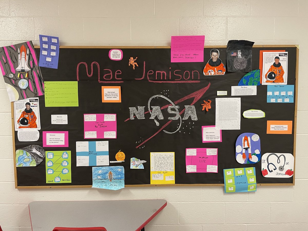 Check out our amazing projects about Mae Jamison as we celebrate Woman’s History Month! Each student researched <a href="/maejemison/">Dr. Mae Jemison</a>’s life and created something something for our board! <a href="/NASA/">NASA</a> <a href="/NASAKennedy/">NASA's Kennedy Space Center</a> <a href="/NASA_Johnson/">NASA's Johnson Space Center</a> <a href="/rockwoodschools/">Rockwood School Dist</a> <a href="/RockwoodSupt/">Dr. Curtis Cain</a> @PondElem @PondElemAP <a href="/mcgaugheyj/">Jordan McGaughey, Ed.D</a>