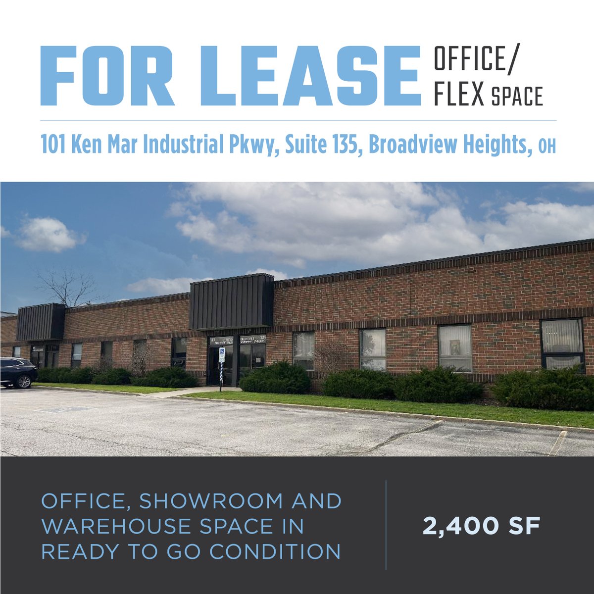 RealEstateCPP's tweet image. NEW ON MARKET! FOR LEASE - Flex Space with showroom in Broadview Heights at I-77/Route 82. Click the link ⬆️ for a brochure and more information.

#commercialrealestate #forlease #flexspace #officespace #showroom #cleveland #broadviewheights