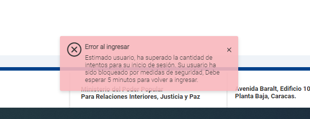 Abrahandang's tweet photo. @VenezuelaSaime cuando intento iniciar sesion con el usuario de mi esposa me sale este error desde hace 2 dias, algun aforma de solucionarlo? https://t.co/joQHu2mVkS