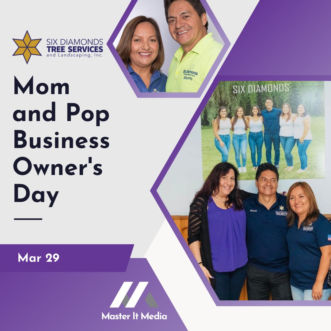 Today is #MomandPopBusinessDay!

Let's celebrate the hard work of small business owners by cheering them on in social media today. 🙌

Here's a shout out to Six Diamonds Tree Services.

Tag your favorite mom and pop shop in your socials today to show them some love! 💜💜