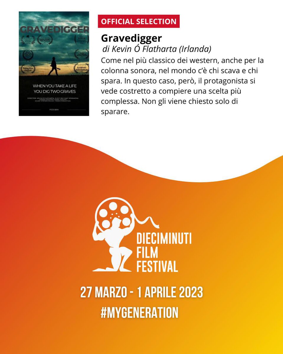 PucaBan's tweet photo. 587 short films from 51 nations submitted to the 18th Dieciminuti Film Festival @DieciminutiFF Here is the final selection. #indiefilm #irishfilm https://t.co/elLAzvmeqU