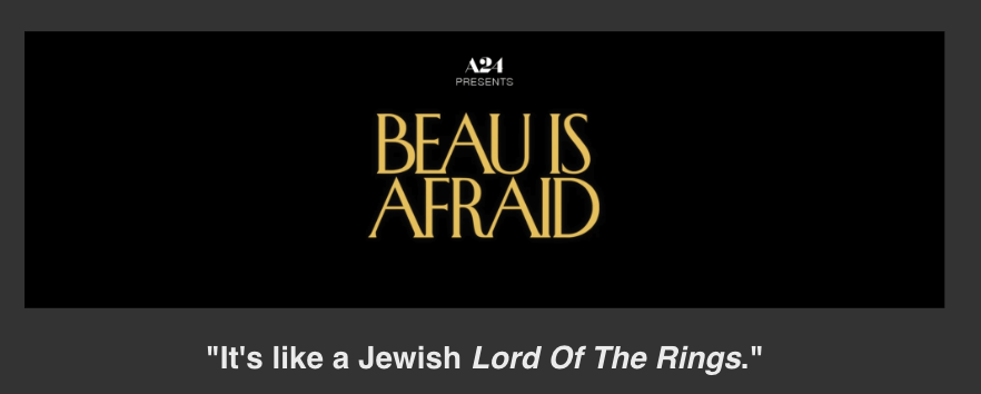 davidehrlich's tweet photo. yes please Ari Aster but i'm a little skeptical that your movie is *more Jewish* than an overlong epic about hairy people escaping genocide by walking a thousand miles and kvetching about food every step of the way https://t.co/S798lO06tm