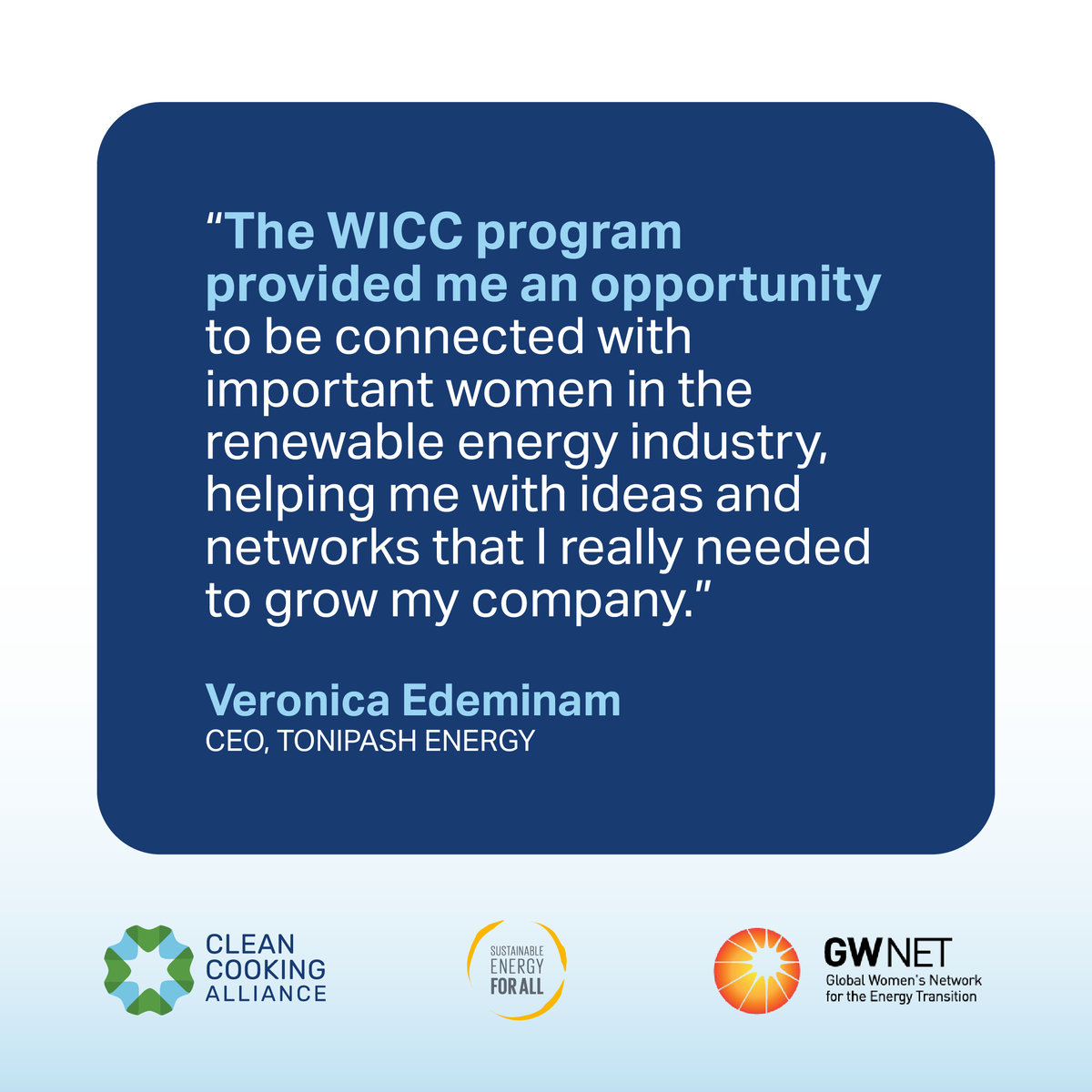 cleancooking's tweet photo. Congratulations to the #WomeninCleanCooking mentorship program graduates! 🎉🎉
This year, 60 women from 14 countries participated in the mentorship program by CCA, @GWNET, and @SEforALLorg to support the careers of women across the #CleanCooking sector.
Congrats all! https://t.co/5Pho4zaTmu