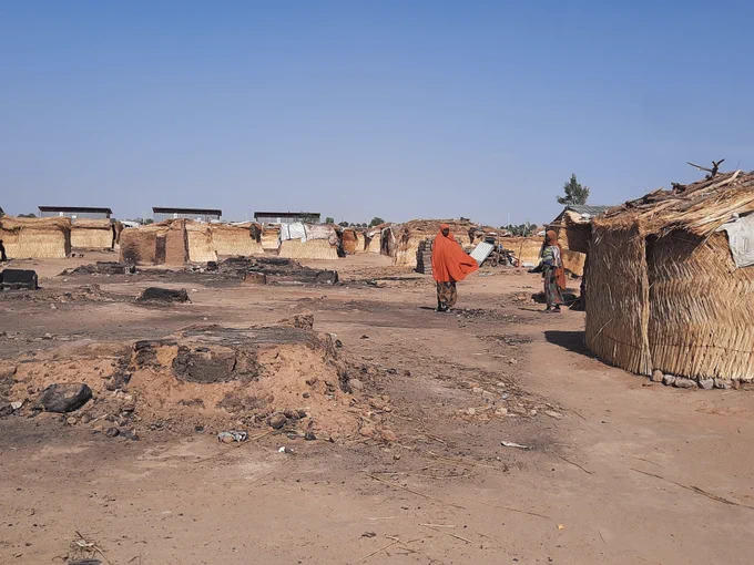 Massive fire in refugee camp in Borno, Nigeria