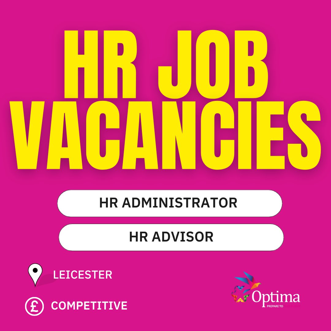 Looking for an exciting role?
We are recruiting an experienced HR Advisor and an experienced HR Administrator 

HR ADVISOR
optima-uk.com/jobs/hr-adviso…

HR ADMINISTRATOR
optima-uk.com/jobs/hr-admini…

#nowhiring #hiring #findajob #jobs #jobalert