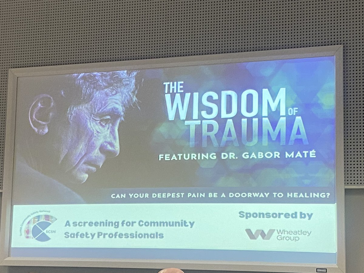 Inspiring morning with @TheSCSN watching #wisdomoftrauma feauturing <a href="/DrGaborMate/">Dr. Gabor Maté</a>, followed by insightful panel discussion with <a href="/Prev_Justice/">𝕁𝕒𝕞𝕖𝕤 𝔻𝕠𝕔𝕙𝕖𝕣𝕥𝕪 💜</a> @AidanAuthor @TheSchemeLivi @SDFnews
