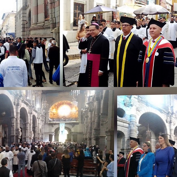 PrensaULA's tweet photo. ¡Son #238ULA Viva!
Este #29Marz la #ULA celebra su semilla fundacional junto al Seminario San Buenaventura.
Los actos partieron desde al Edificio Central del Rectorado con un cortejo académico
hasta la Basílica Menor, acompañado de la comunidad ulandina. https://t.co/zRj0qrxg0e