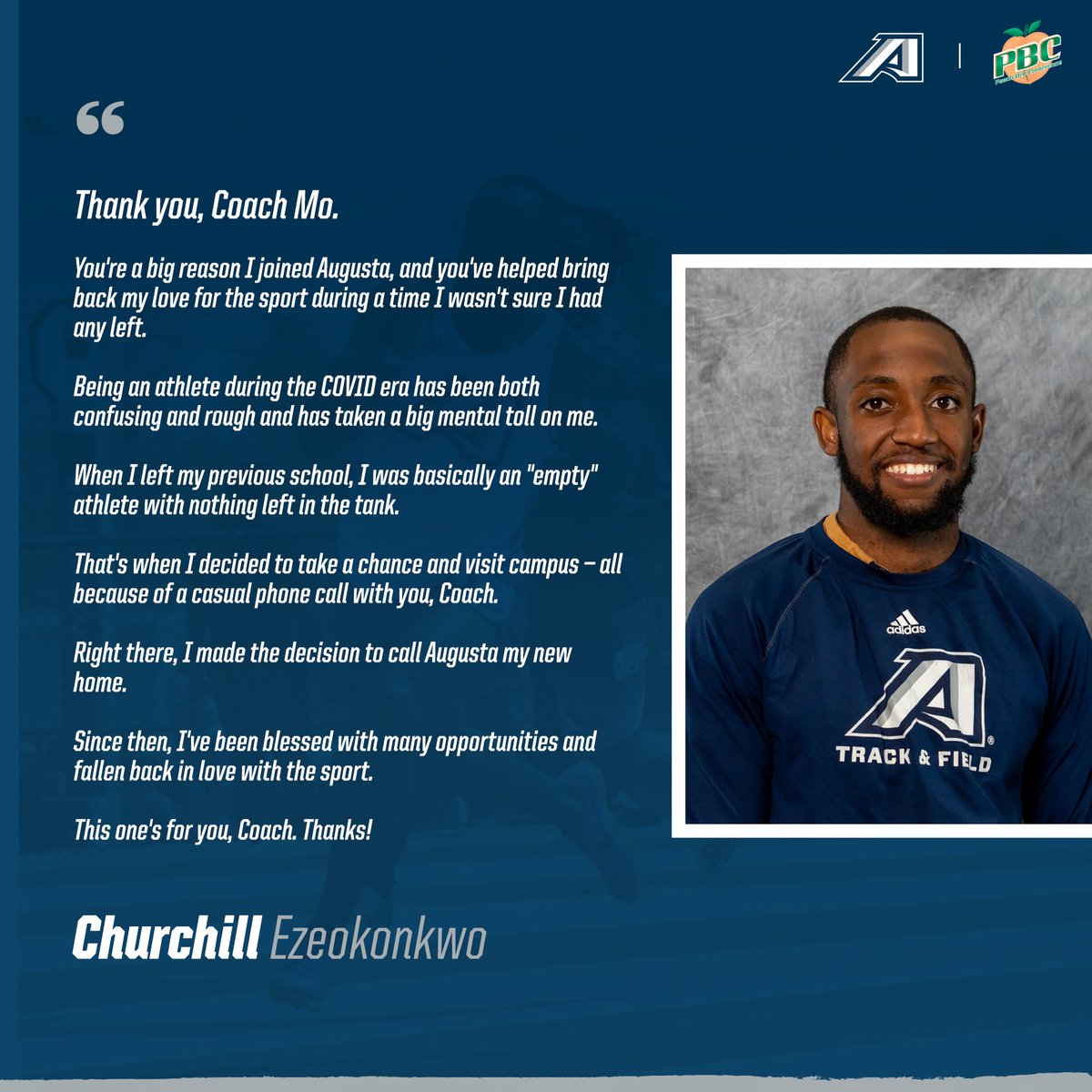 Spotlighting student-athletes across the PBC with @fanword. Read about what made @gold_churxh  rediscover his passion for track!