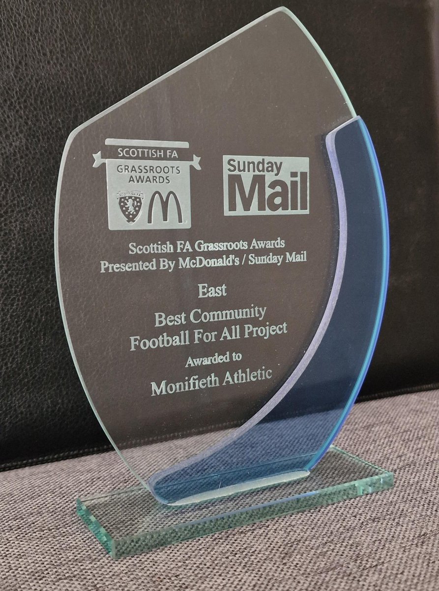 BEST COMMUNITY FOOTBALL FOR ALL PROJECT

Monifieth Athletic FC were delighted to be presented with this Award, for which is a testament to the hard work and commitment to all club members! Keep doing what you’re doing and don’t forget to ENJOY it!

#MAFC #scottishfa #sportforall