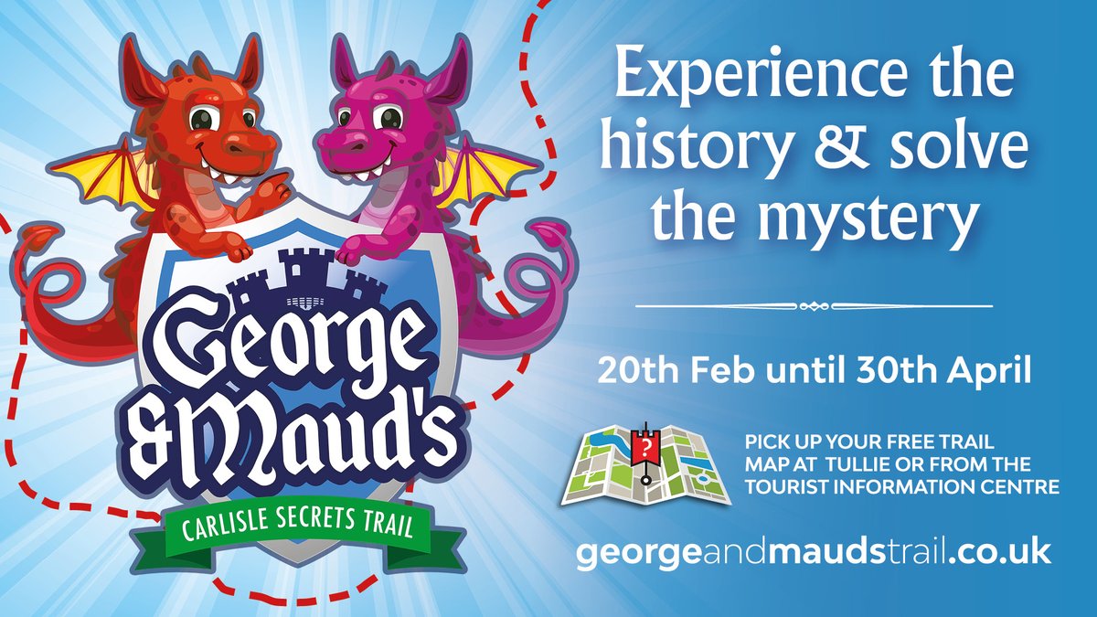 Experience the #history and solve the #mystery with George and Maud’s Carlisle Secrets Trail.

Come and explore our exciting and rich history and get up close and personal with some cool objects from our fascinating past - bit.ly/3YWVbcS

#UKSPF #Cumbria #family #event
