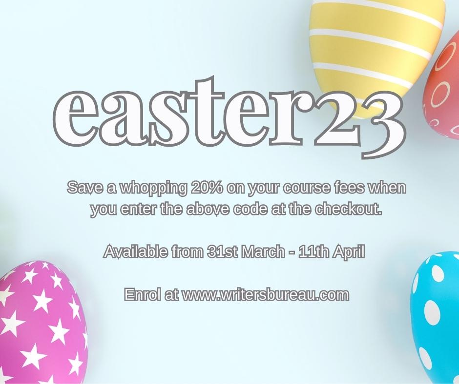 writersbureau's tweet image. Save a whopping 20% with our eggcellent Easter offer. You can enrol at writersbureau.com

🐣 #Easter #coursediscount #save #distancelearning