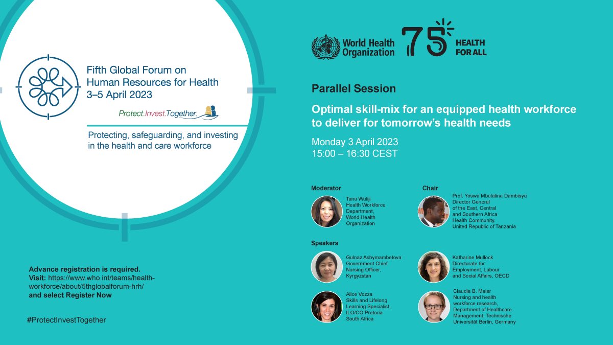 Paul Marsden (@marsdenpa) on Twitter photo How to equip tomorrow’s #HealthWorkforce with 🔑 skills?
Monday 3 April 2023, 15:00-16:30 CET
#ProtectInvestTogether
<a href="/TanaWuliji/">Dr Tana Wuliji</a>
<a href="/YDambisya/">Yoswa Dambisya</a>
<a href="/alicevozza/">Alice Vozza</a>
<a href="/alballopgirones/">Alba Llop Gironés</a>
<a href="/DrCareyMcCarthy/">Carey McCarthy</a>
➡️healthandcareworkforce.org How to equip tomorrow’s #HealthWorkforce with 🔑 skills?
Monday 3 April 2023, 15:00-16:30 CET
#ProtectInvestTogether
<a href="/TanaWuliji/">Dr Tana Wuliji</a>
<a href="/YDambisya/">Yoswa Dambisya</a>
<a href="/alicevozza/">Alice Vozza</a>
<a href="/alballopgirones/">Alba Llop Gironés</a>
<a href="/DrCareyMcCarthy/">Carey McCarthy</a>
➡️healthandcareworkforce.org