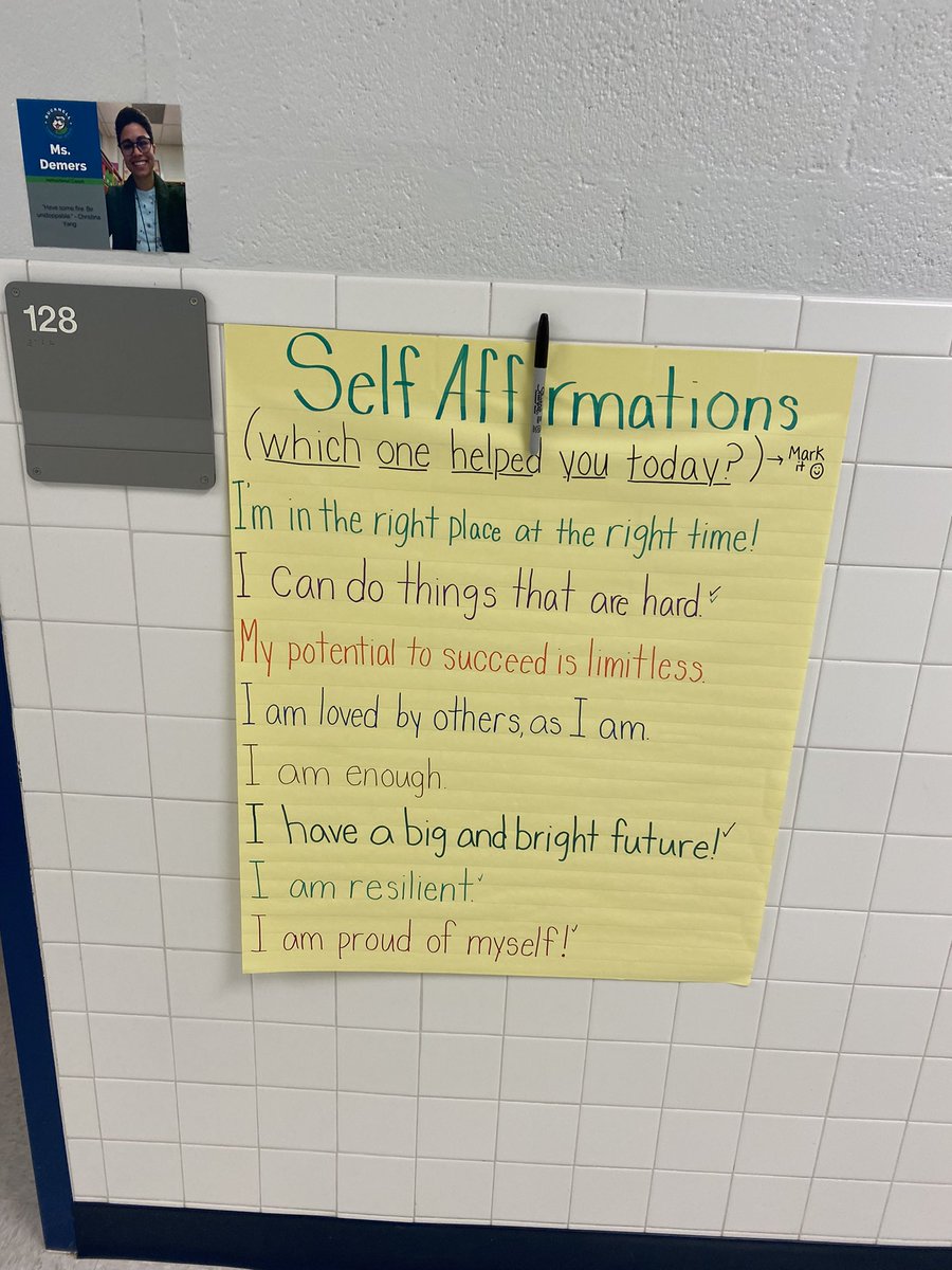Bucknell, if you need some self affirmations, stop by <a href="/ac_demers/">Abby Demers (She/Her/Hers)</a> office! Check off which ones helped you feel good about yourself today. #BucknellStrong