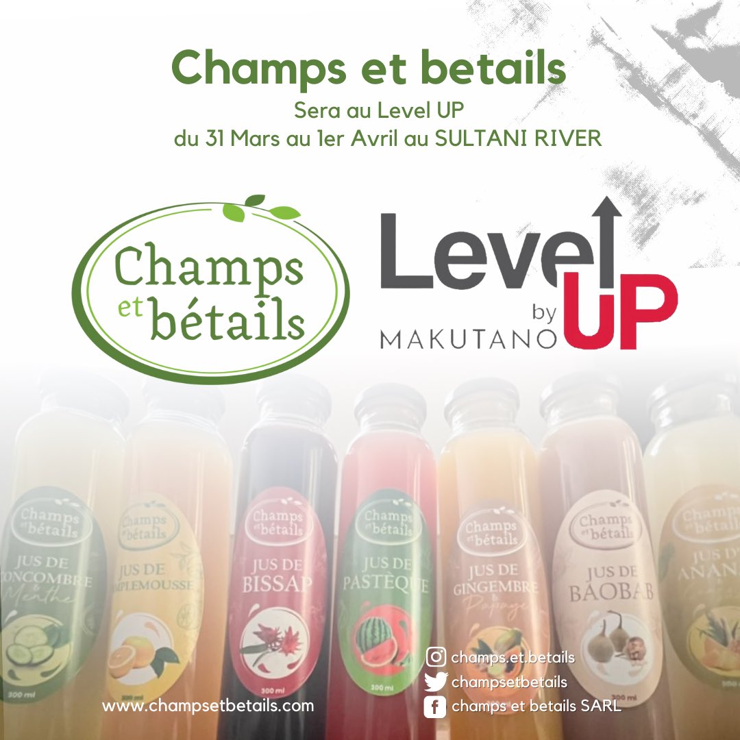 champsetbetails's tweet photo. 🚨🚨🚨

SOYEZ UN DES PREMIERS A VOUS OCTROYEZ LES PRODUITS DE LA NOUVELLE GAMME DE COMESTIQUES 100% NATURELS DE CHAMPS ET BÉTAILS.

CES PRODUITS EN STOCK LIMITÉ SERONT DISPONIBLES LE 31 MARS ET 01 AVRIL AU SULTANI RIVER DE 10H À 19H.

LES PORTES SONT OUVERTES DE 10h00 à 19h00. https://t.co/uzdXIbGCbr