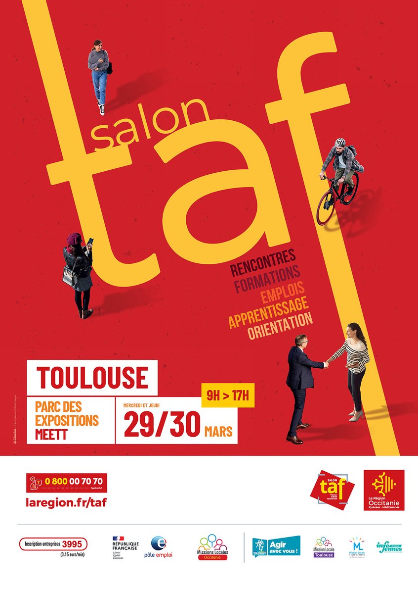 GuillaumeIgnace's tweet photo. 👏@SNCFReseau est ravi de participer à la 6ème édition du salon TAF à #Toulouse organisé par @Occitanie, @Poleemploi_oc et @ArmlOccitanie.
▶ Venez découvrir nos métiers, ces 29 et 30 mars au MEET.
▶ Cette année, 200 postes sont à pourvoir 👷‍♀️👷‍♂️

#recrutement #Emploi https://t.co/wmyMrL3wEz
