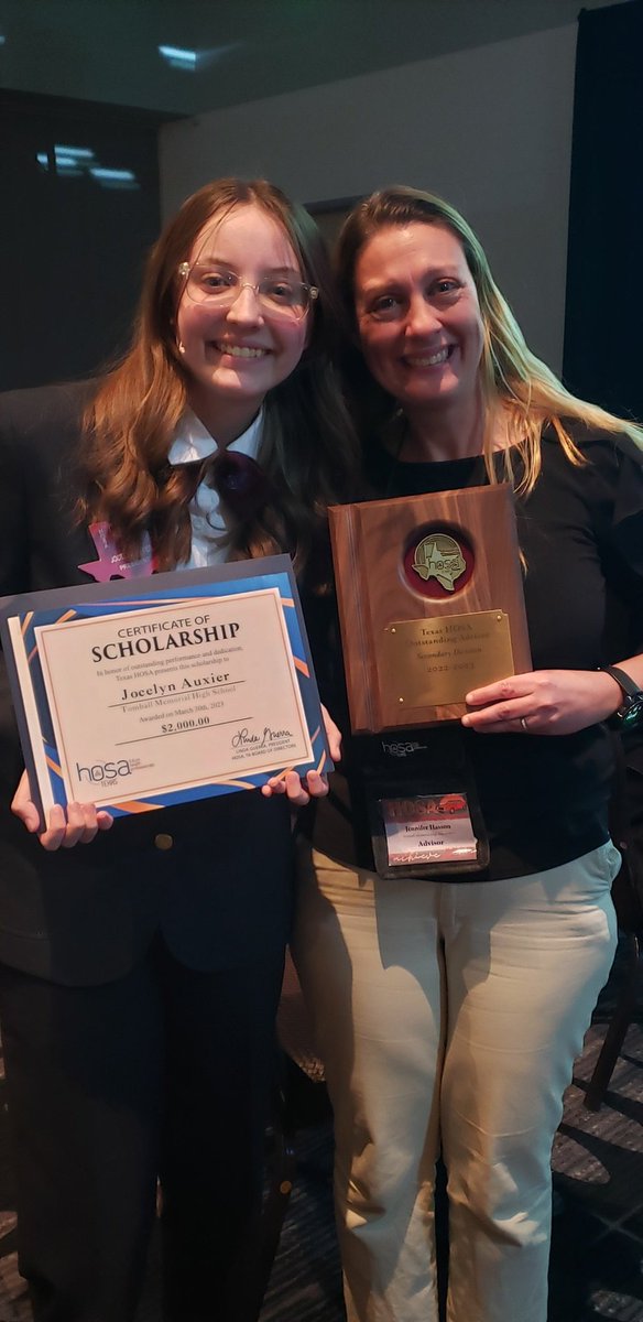 MsHasson_TMHS's tweet photo. I am proud to be named Texas HOSA's Outstanding Advisor Of The Year. https://t.co/SfCwQgdjXZ