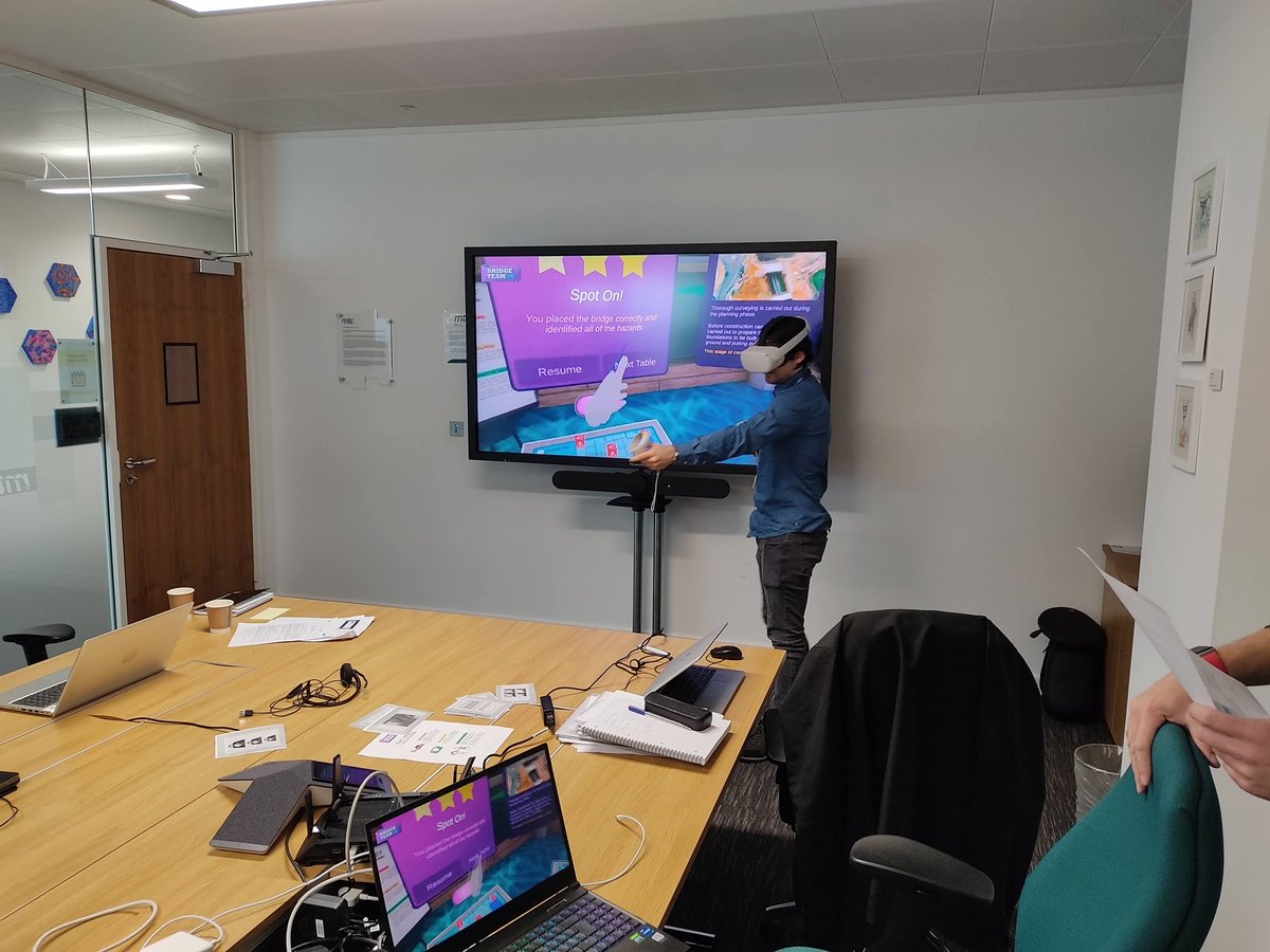 IdonialTech's tweet photo. Nuestros compañeros David Santos  y Paulino San Miguel están reunidos en el MTC para el proyecto europeo #Areola. Mejorando nuestras capacidades en Realidad virtual/Aumentada para la formación en #fabricacionaditiva en el sector #aeronautico https://t.co/HGOUtvkIdy