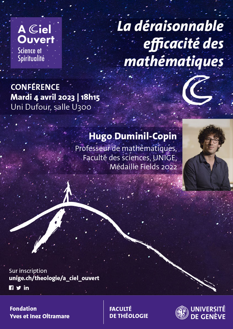 UNIGEnews's tweet photo. Hugo Duminil-Copin, professeur de mathématiques @sciences_UNIGE et lauréat de la Médaille 🎖️ Fields 2022, donnera une conférence publique mardi prochain à 18h15.

https://t.co/kwL0NHC8mZ

@Theologie_UNIGE https://t.co/W6o6V8uaEE