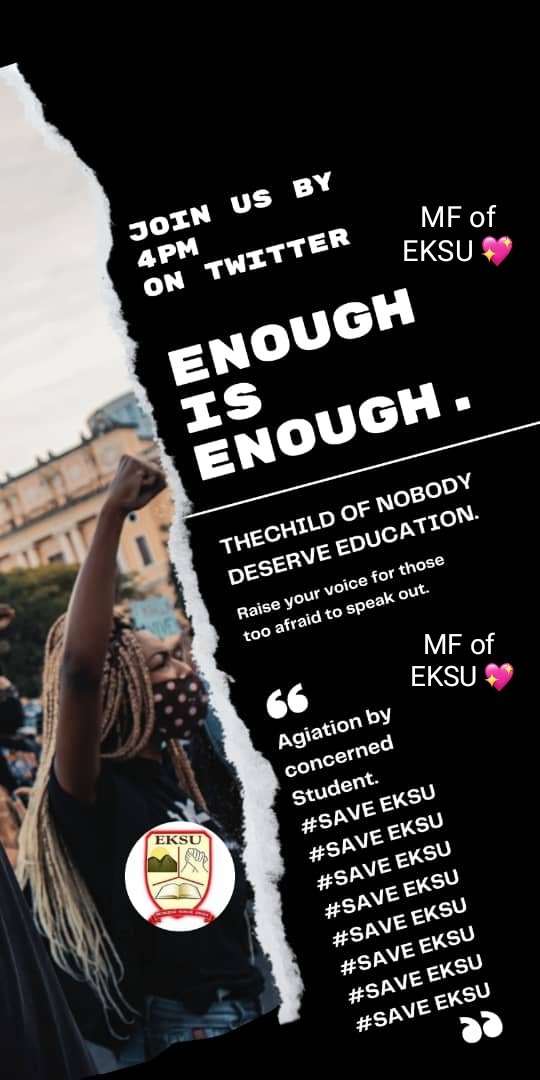 prophetics99418's tweet photo. Call for reduction in Ekiti state University (EKSU) TUITION FEE FOR 2022/2023 FRESHER EKITI STATE UNIVERSITY STUDENT'S, WE SAY NO TO EXTORTION 
@biodunaoyebanji  @MBuhari @ekititrends @eksuamebo1 @eksu_kilonshele  @Save #save_EKSU @MobilePunch @BBCBreaking @instablog9ja
@PeterObi https://t.co/SpZPRZRGoy