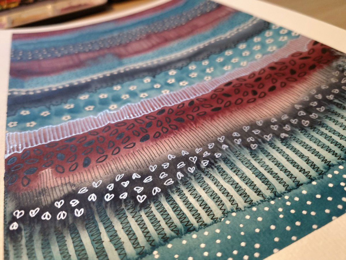 Had a great time doing these as part of a Skillshare class yesterday. It was a lot of fun to play with colour and patterns. #AbstractArt #Doodles #Skillshare